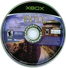 Artwork on the CD for Myst III: Exile on the Microsoft Xbox.