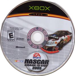 Artwork on the CD for NASCAR 2005: Chase for the Cup on the Microsoft Xbox.
