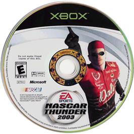 Artwork on the CD for NASCAR Thunder 2003 on the Microsoft Xbox.