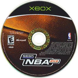 Artwork on the CD for NBA 2K2 on the Microsoft Xbox.