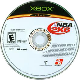 Artwork on the CD for NBA 2K6 on the Microsoft Xbox.
