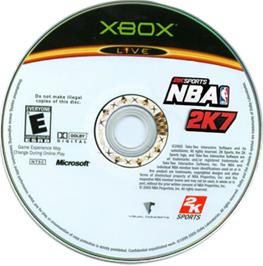 Artwork on the CD for NBA 2K7 on the Microsoft Xbox.