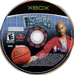 Artwork on the CD for NBA Ballers on the Microsoft Xbox.