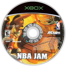 Artwork on the CD for NBA Jam on the Microsoft Xbox.