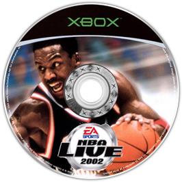 Artwork on the CD for NBA Live 2002 on the Microsoft Xbox.