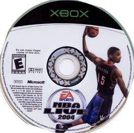 Artwork on the CD for NBA Live 2004 on the Microsoft Xbox.