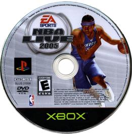 Artwork on the CD for NBA Live 2005 on the Microsoft Xbox.