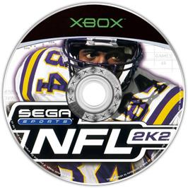 Artwork on the CD for NFL 2K2 on the Microsoft Xbox.