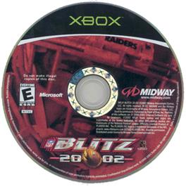 Artwork on the CD for NFL Blitz 20-02 on the Microsoft Xbox.