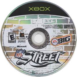 Artwork on the CD for NFL Street on the Microsoft Xbox.