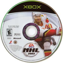 Artwork on the CD for NHL 2003 on the Microsoft Xbox.