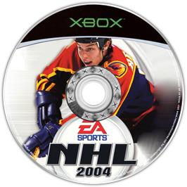 Artwork on the CD for NHL 2004 on the Microsoft Xbox.