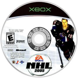 Artwork on the CD for NHL 2005 on the Microsoft Xbox.