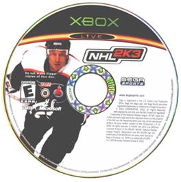 Artwork on the CD for NHL 2K3 on the Microsoft Xbox.