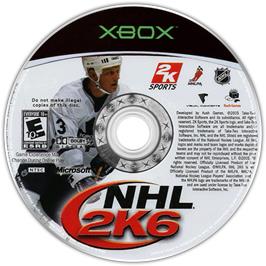 Artwork on the CD for NHL 2K6 on the Microsoft Xbox.