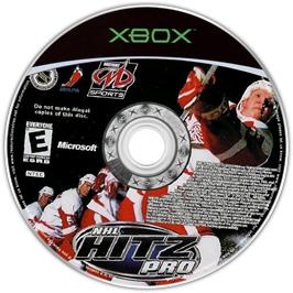 Artwork on the CD for NHL Hitz Pro on the Microsoft Xbox.