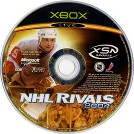 Artwork on the CD for NHL Rivals 2004 on the Microsoft Xbox.
