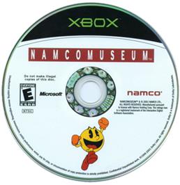 Artwork on the CD for Namco Museum on the Microsoft Xbox.
