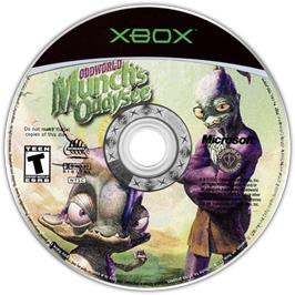 Artwork on the CD for Oddworld: Munch's Oddysee on the Microsoft Xbox.
