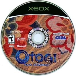 Artwork on the CD for Otogi: Myth of Demons on the Microsoft Xbox.