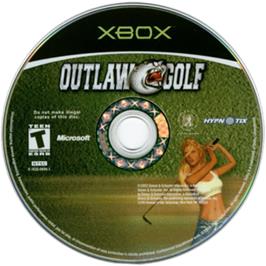 Artwork on the CD for Outlaw Golf: Holiday Golf on the Microsoft Xbox.