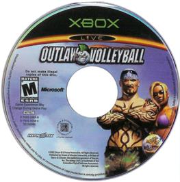 Artwork on the CD for Outlaw Volleyball: Red Hot on the Microsoft Xbox.