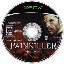 Artwork on the CD for Painkiller: Hell Wars on the Microsoft Xbox.