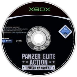 Artwork on the CD for Panzer Elite Action: Fields of Glory on the Microsoft Xbox.