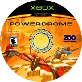 Artwork on the CD for Powerdrome on the Microsoft Xbox.