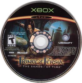 Artwork on the CD for Prince of Persia: The Sands of Time on the Microsoft Xbox.
