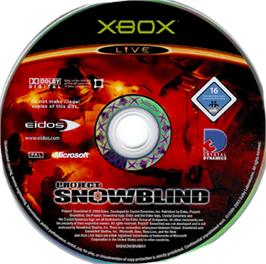 Artwork on the CD for Project: Snowblind on the Microsoft Xbox.