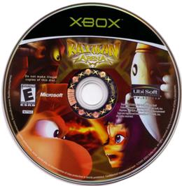 Artwork on the CD for Rayman Arena on the Microsoft Xbox.