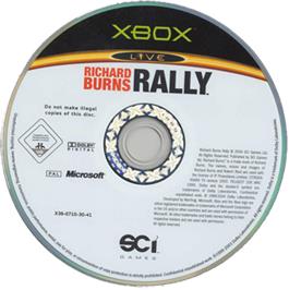 Artwork on the CD for Richard Burns Rally on the Microsoft Xbox.