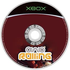 Artwork on the CD for Rolling on the Microsoft Xbox.