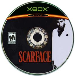Artwork on the CD for Scarface: The World is Yours on the Microsoft Xbox.