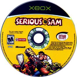 Artwork on the CD for Serious Sam on the Microsoft Xbox.