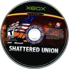 Artwork on the CD for Shattered Union on the Microsoft Xbox.