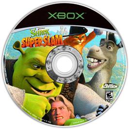 Artwork on the CD for Shrek SuperSlam on the Microsoft Xbox.