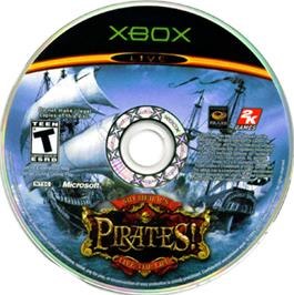 Artwork on the CD for Sid Meier's Pirates on the Microsoft Xbox.