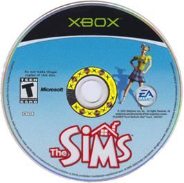 Artwork on the CD for Sims on the Microsoft Xbox.