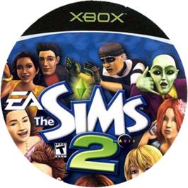 Artwork on the CD for Sims 2 on the Microsoft Xbox.