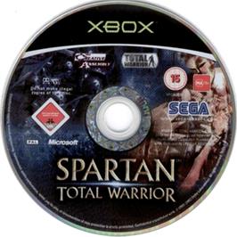 Artwork on the CD for Spartan: Total Warrior on the Microsoft Xbox.