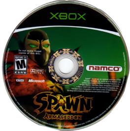 Artwork on the CD for Spawn: Armageddon on the Microsoft Xbox.