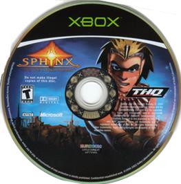 Artwork on the CD for Sphinx and the Cursed Mummy on the Microsoft Xbox.