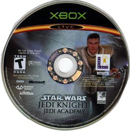 Artwork on the CD for Star Wars: Jedi Knight - Jedi Academy on the Microsoft Xbox.