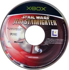 Artwork on the CD for Star Wars: Jedi Starfighter on the Microsoft Xbox.