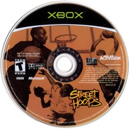 Artwork on the CD for Street Hoops on the Microsoft Xbox.