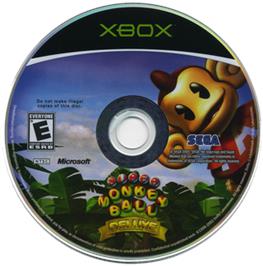 Artwork on the CD for Super Monkey Ball Deluxe on the Microsoft Xbox.