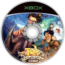 Artwork on the CD for Tak: The Great Juju Challenge on the Microsoft Xbox.