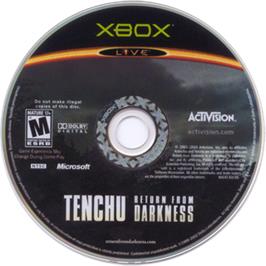 Artwork on the CD for Tenchu: Return from Darkness on the Microsoft Xbox.